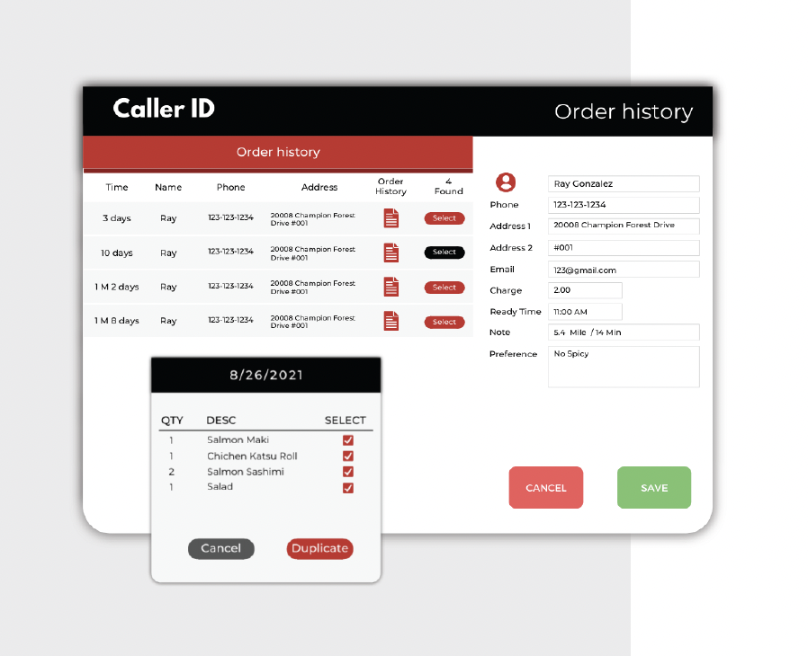 caller ordering