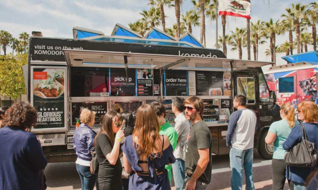 Food trucks attract many locals and tourists around